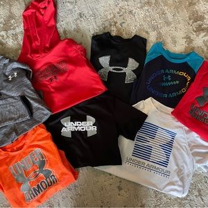 UNDER ARMOUR Boys sizes 6-7, 8 mixed shirts (long sleeve and short